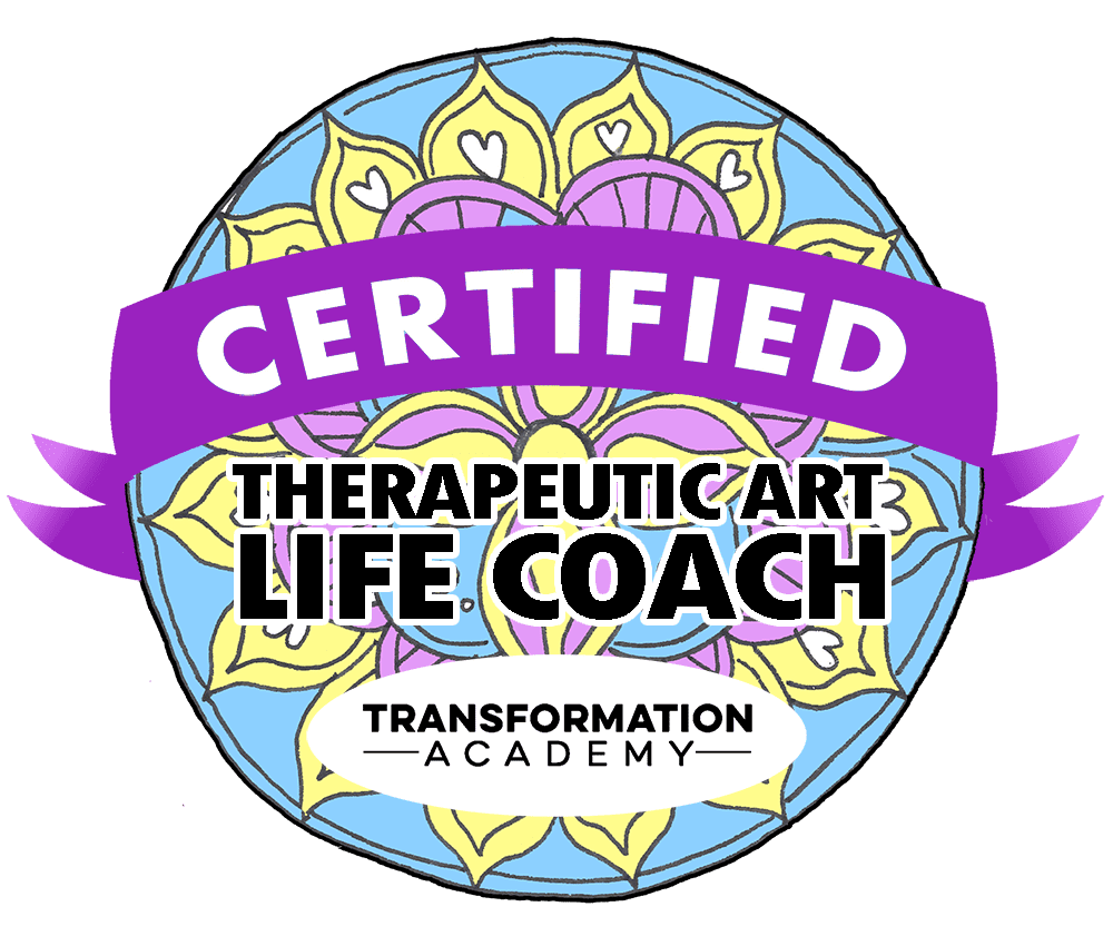 Certified therapeutic art life coach badge