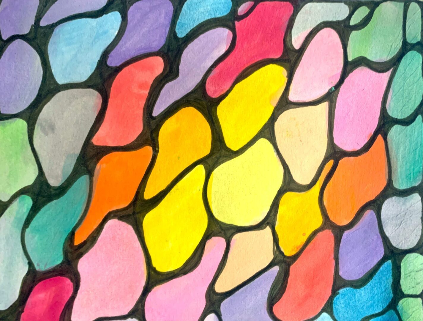 Abstract colorful stained-glass mosaic pattern