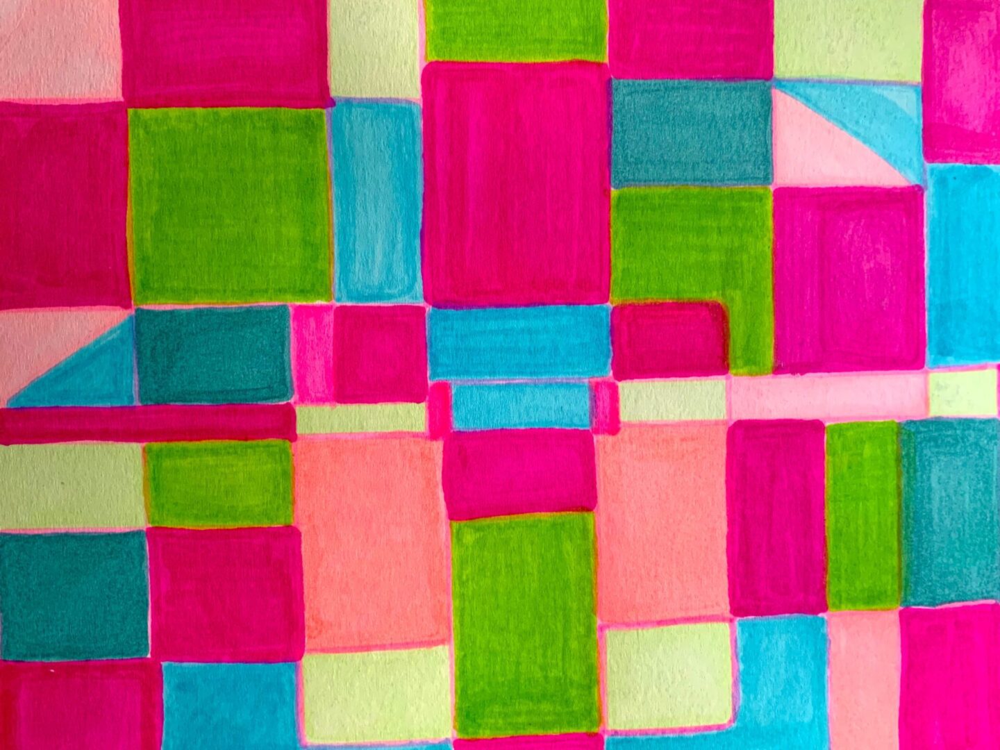 Abstract colorful geometric squares and rectangles pattern