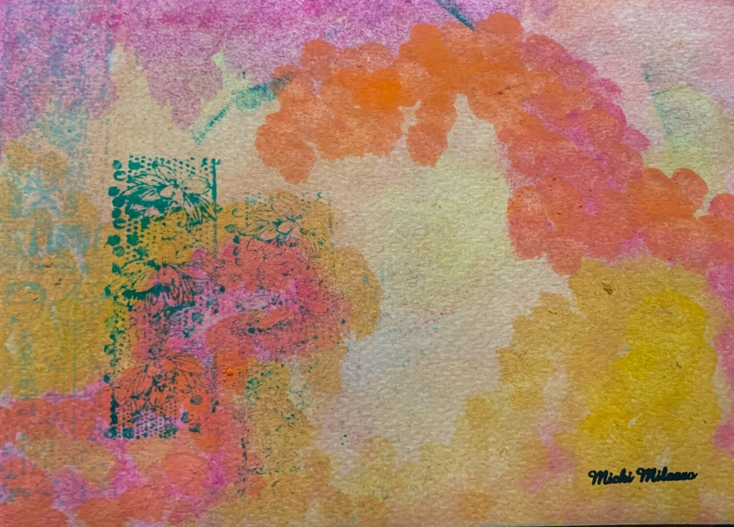 Colorful abstract watercolor texture with patterns