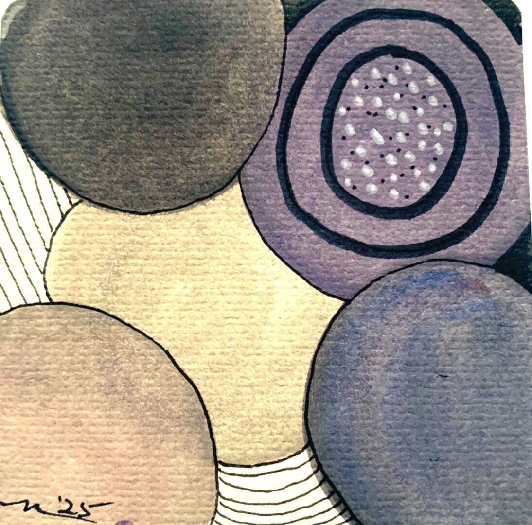 Abstract watercolor overlapping circles in pastel tones