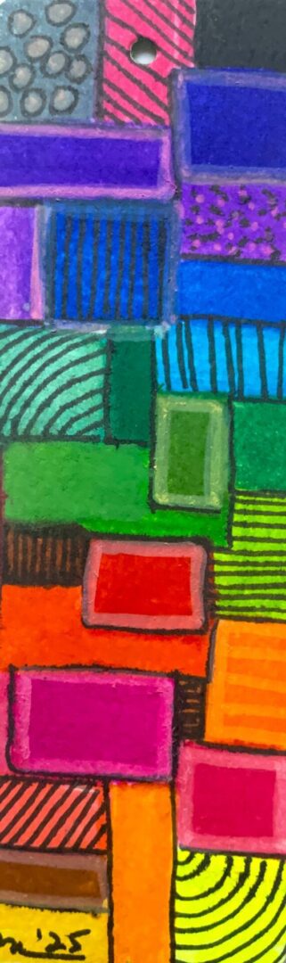 Colorful abstract geometric mosaic of rectangles
