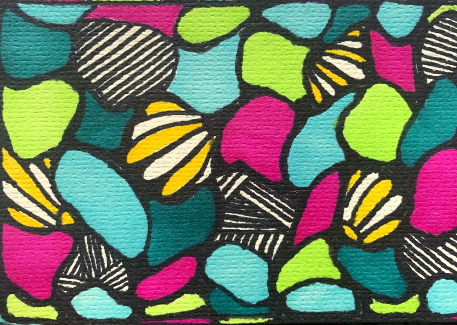 Colorful abstract mosaic of organic shapes